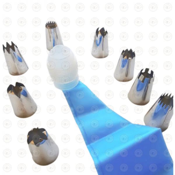 Poche à Douille en silicone bleues réutilisables de pâtisserie