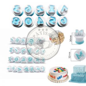 Emporte-pièce lettres et chiffres pour fondant