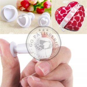 Emporte-pièces à poussoir - Coeur - 3 pcs